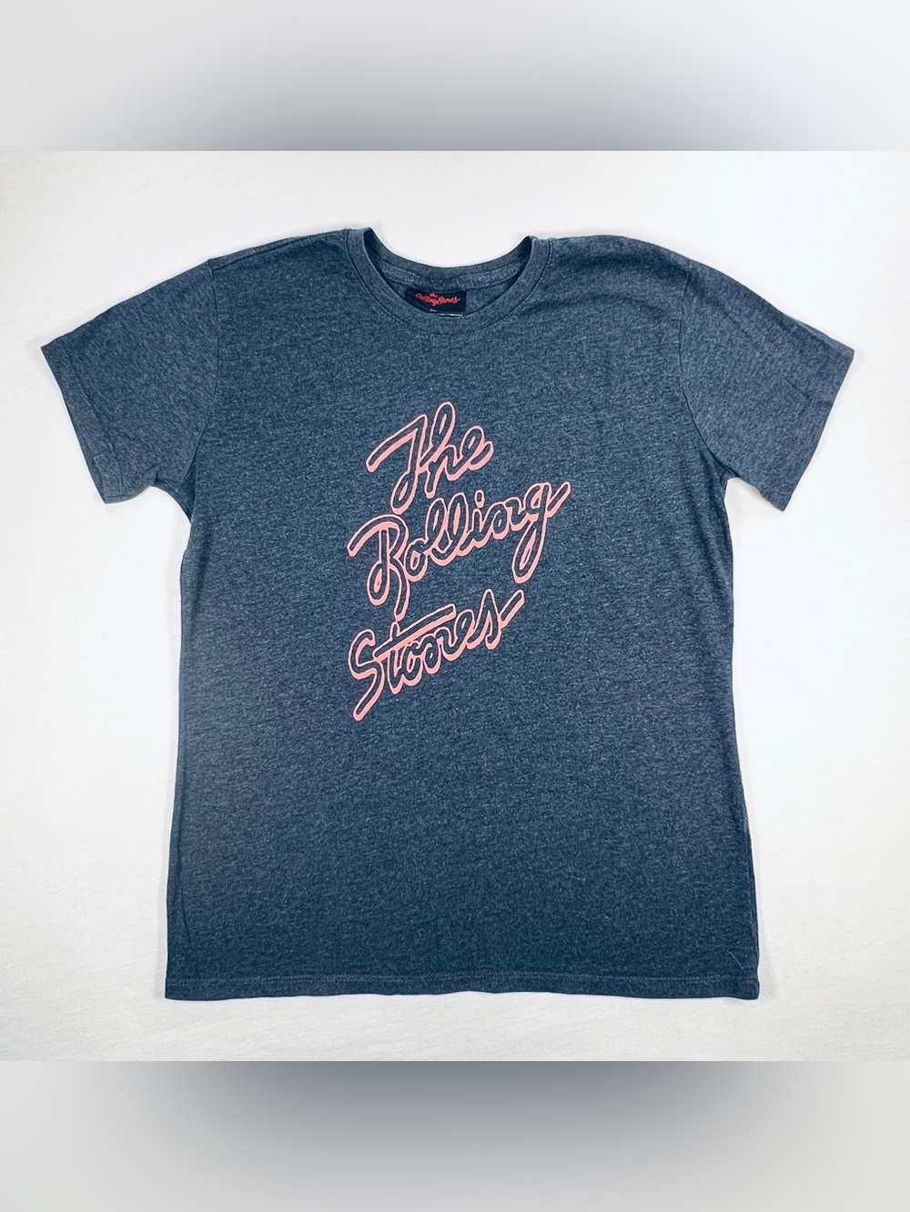 The Rolling Stones T-shirt
Blue with unique pink logo 
Short sleeve Womens Small